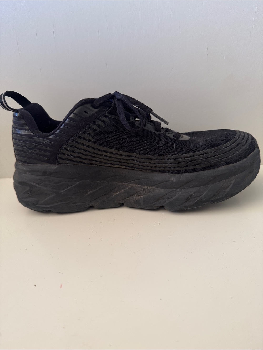 Hoka One One Black Women's Chunky Lace-Up Athletic Sneakers - Picture 7 of 9